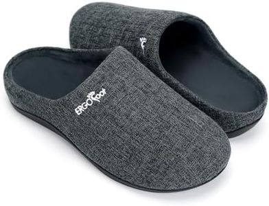 ERGOfoot Orthotic Slippers with Arch Support for Plantar Fasciitis Pain Relief, Comfortable Orthopedic Clog House Shoes with Indoor Outdoor Anti-Skid Rubber Sole, Grey, 10 Women/9 Men