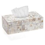 Creative Scents Rectangular Tissue Box Holder, Decorative Tissue Box Cover is Finished in Beautiful Mother of Pearl Milano Collection