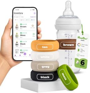 HoopDee NFC Breast Milk Bands with Free App Integration for Breast Milk Labels & Formula Management, Dishwasher-Safe Silicone, Color-Coded Sets (6 Bands)