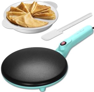 Baker's Friend Instant Crepe Maker with Handle, Electric Crepe Maker Machine, Crepera Electrica, 8 Inch Non-stick Cooking Surface, Aqua