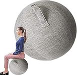 Exercise Ball Chair for Office and Desk, Yoga Chair with Stability Ball Cover, Yoga Ball Office Chair 55/65/75cm Yoga Ball Chair Cover (Color : Gray, Size : 65cm)