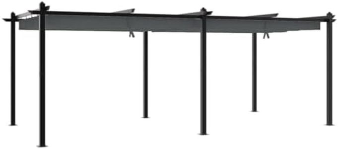 vidaXL Tonnelle avec Toit rétractable Anthracite 3x6 m Aluminium, tonnelle de Jardin, tonnelle de Patio, pavillon de Jardin, tonnelle d'extérieur