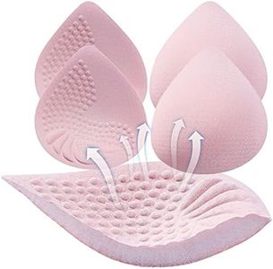 PRETTYWELL Bra Pads Inserts, 2 Pairs Latex Bras Inserts for Sports Bras, Bra Cups Inserts for Bikini Tops (pink, L)