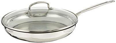 Cuisinart Chef's Classic 12-Inch Skillet with Glass Cover, 722-30GP1 Stainless-Cookware-Collection, Stainless Steel