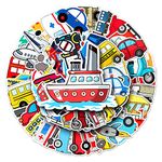 Mixed Transport Stickers for Laptop(50 Pcs),Gift for Teens Adults Girl,Waterproof Transport Truck Digger Engineering Car Stickers for Water Bottle,Vinyl Stickers for Journal,Dairy,Scrapbook