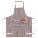 APRONPANDA Aprons for Women with Pockets Unisex Adults Cooking Baking Kitchen Chef Cotton Apron Adjustable Bib