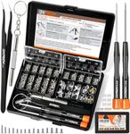 TEKPREM Magnetic Eyeglass Repair Tool Kit, Eye Glasses Repairing Screwdriver Set with Compatible Eyeglass Screws,Silicone Nose Pads,Tweezer,Small Screwdriver for Eyeglasses,Sunglasses and Nose Pads