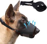 Homkeen Dog Muzzle Soft Muzzle for Dogs, Prevent Biting, Barking and Chewing with Adjustable Loop, Breathable Mesh (M, Black)