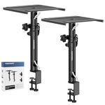 Vondynote Set of 2 Studio Monitor Stands Desktop Clamp Speaker Stands with Cable Management