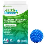 Earth Breeze Laundry Sheets Bundle: Includes Earth Breeze Laundry Sheets UK Fresh Scent (40 sheets) and Laundry Ball, Set by Tarrapu