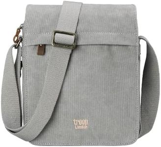 Troop London TRP0242 Classic Canvas Across Body Bag - Ash Grey