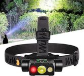 Wurkkos HD50 Led Headlamp 4000 High Lumens, Rechargeable Headband Flashlight with Red White Light Source, IP67 Waterproof, Magnetic Tail Cap, EDC Headlamp Torch for Camping Hiking