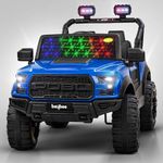 Baybee Bronco Battery Operated Jeep for Kids, Ride on Toy Kids Car with RGB Windshield Light & Music | Electric Jeep Battery Car | Baby Big Car for Kids to Drive 3 to 8 Years Boys Girls (Blue)