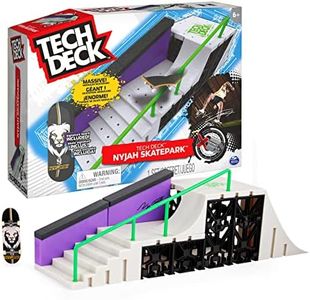 Tech Deck, Nyjah Skatepark X-Connect Park Creator, Massive Customizable Skatepark Ramp Set with Exclusive Fingerboard, Kids Toy for Ages 6 and up