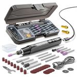 Verilux® Mini Cordless Rotary Tool for Engraving, Mini 3.7V Rechargeable Lithium-Ion Rotary Set with 6-Speed Adjustment 5000-16000 RPM and 34 Accessories for Craft, Jewelry, Wood, and DIY Detail Work