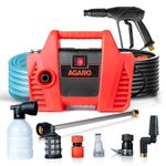 AGARO Regent High Pressure Washer | 1600W Motor | 120 Bar Max Pressure | 5.5 L/Min Flow Rate | Portable Electric Washer for Car, Bike, Walkways & Home Cleaning | 8M Outlet Hose Pipe Included