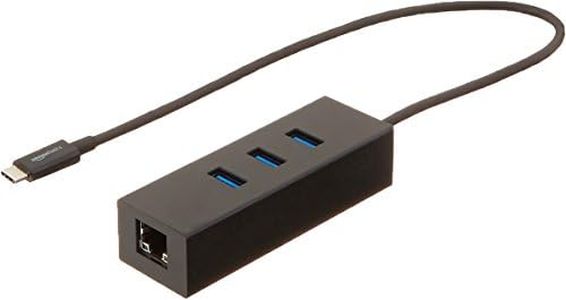 Amazon Basics Adaptateur USB 3.1 Type-C vers hub 3 Ports USB avec Ethernet - Noir