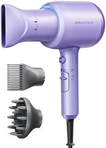 Wavytalk Ionic Blow Dryer with Diffuser - Professional 1875W Hair Dryer for Women, Constant Temperature, Comb for Fasting Drying, Light and Quiet, Purple