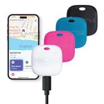 Boompods Boomtag Rechargeable Bluetooth Tracker Tag, 4 Pack - Smart Tracking Device for Children, Luggage & Pet, Compatible with Apple Find My App, Wallet and Key Finder with Extended Battery Life