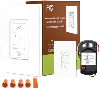 Universal Ceiling Fan Remote Control, Ceiling Fan Remote Control Kit and Dimmer Light Switch, Ceiling Fan Wall Switch UC9050T, Fan Remote Control Kit Compatible with Hampton Bay Harbor Breeze Hunter