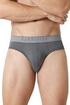 Van Heusen Men Breathable Air Briefs-Cotton Polyamide Elastane-Colour Fresh, Mesh Stretch, Ultra Soft Silver Grey, Large