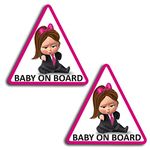 Biomar Labs® 2 x PVC Vinyl Decal Stickers Baby On Board Boss Warning Signs Safety Decals Car Motorcycle Helmet B 166