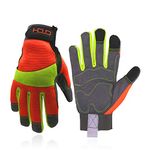 HANDLANDY Anti Vibration Gloves Hi-vis Reflective Safety Work Gloves, Touch Screen, Flexible Spandex Back Anti Vibrant Gloves