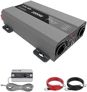 DATOUBOSS Inversor 12v 220v/230v Onda Pura 2000w, Inversor 12v a 220v Onda Pura con Toma de AC Y Puerto USB 3A para El Hogar, RV, Camión, Inversor de Energía Solar Fuera De La Red (SAK-12v2000w)