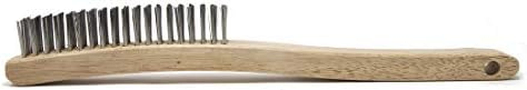 Osborn 83101 Economy Curved Handle Heavy-Duty Scratch Brush, Stainless Steel Bristle, 6" Length, 1-1/8" Width Brush, 13-11/16" Overall Length