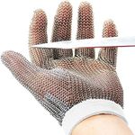 Dowellife Chainmail Glove, Cut Resistant Glove Food Grade, Stainless Steel Mesh Metal Glove Knife Cutting Glove for Butcher, Oyster Shucking Kitchen Mandoline Chef Slicing Fish Fillet (Small)