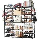 MAVIVEGUE 9 Tier 50-55 Pairs Large Shoe Rack 50 Pairs Shoes Boots Storage Organizer Metal Shoe Shelf Closet Sturdy Heavy Duty Shoe Tower for Entryway Hallway Living Room Black