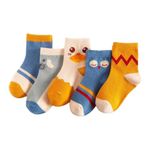 SYGA Baby Boys 5 Pairs Calf Length Socks Baby Autumn And Winter Cotton Socks, Baby Mid-Calf Socks 2-5 Year Baby, Assorted