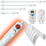 Elixir Gardens Low Energy TH01 Tubular/Tube Heater | Bathroom Mould Protection | 50cm,70cm,100cm,150cm Sizes | Plus Optional Guard & Thermostat | 50cm + Guard + Digital Thermostat