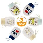 NOCHME Baby Anti Scratch Mittens for Newborn Boys Girls , 3 Pair Super Soft Adjustable No Scratch Cotton Baby Gloves Mits, 0-10 Months, White