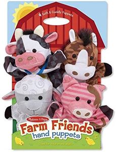 Melissa & Doug Marionnettes À Main La Ferme,6 Marionettes, Jouet créatif pour filles et garçons de 3 4 5 6 7 ans, Cadeau parfait pour les enfants, Théâtre de poupées, Jeu de Rôle