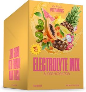 Electrolytes Powder Packets - Electrolyte Drink Mix - Electrolyte Hydration Powder - Electrolytes No Sugar, Keto Electrolytes, No Tablets, Fasting Electrolytes - 30 Packets - Tropical