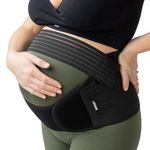 BABYGO® 4 in 1 Pregnancy Support Belt Maternity & Postpartum Band - Relieve Back, Pelvic, Hip Pain, SPD & PGP >> inc 40 Page Pregnancy Book for Birth Preparation, Labour & Recovery L Black