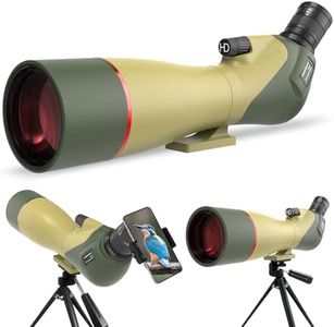 WOSPORTS 25-75x85 Spotting Scopes with Tripod, Carrying Bag, Phone Adapter, HD BAK4 Porro Prism, Waterproof Spotter Scope for Hunting, Target Shooting, Bird Watching, Wildlife Viewing, Dark Green
