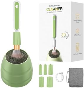 Portable Makeup Brush Cleaner Machine -15000RPM Fast Deep Cleaning and Dry Make Up Brushes Efficient Cleaning With Storage Cas, Portable Spinning Washer, gift for women-Green