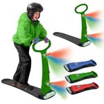 Geospace Winter Fun Foldable Snow Scooter, Ski Skate, Ski Skooter, Snow Sled, Kids Snowbord with 2 LED Light– Multi-Purpose Portable Sandboard, Snow Skate, and Kids/Teenager Sled for All Ages