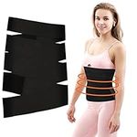 4 Meters Waist Trainer for Women, Waist Cincher Shaper, Tummy Sweat Wrap, Snatch Bandage Wrap for Gym Sport Postpartum, Stomach Wraps for Belly Fat, Back Support Belt for Posture, Black