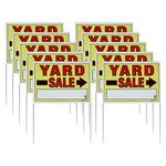 Sunburst Systems 32"H x 22"W Double-Sided Yard Sale Signs with Wire U-Stakes, 10 Pack