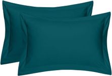 Comfort Beddings Premium Quality 800 Thread Count 100% Natural Cotton Oxford Pillow Cases Pack Of 2 - Teal Green (Superking Size 50cm x 90 CM)