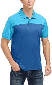 Men's Short Sleeve Polo Shirts Dry Fit Polo Causal Sport Performance Polo T-Shirts (Blue-Sky Blue,M)