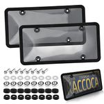 Tinted License Plate Covers Smoked Unbreakable License Plate Covers Frame Shield Combo fits Any Standard US Plates,Novelty Bubble Design Covers - Screws Included