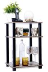 STAR WORK-3-Tier End Table Turn-N-Tube End Table Corner Display Rack Hallway,Living Room,Metal,Easy Assembly,Space Saving,Industrial(End Table-3 Layer),Black