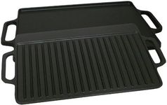 King Kooker CI21GS Pre-Seasoned Cast Iron 2 Sided Griddle, 15.75-Inch