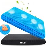 M & B Gel Seat Cushion for Long Sitting, Gel soft sitter for Wheelchair Soft, Gel Chair Cushion More Comfortable, Gel Car Seat Cushion Breathable, Gel Seat Cushion for Office Chair for Hip Pain