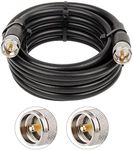 XRDS -RF PL-259 UHF CB Coax Cable 10ft, 50 ohm KMR400 PL-259 UHF Male to SO-239 Male Connector Low Loss Coaxial Cable for HAM & CB Radio, Antenna Analyzer, Dummy Load, AIS Antenna, SWR Meter