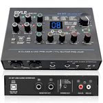 Pyle Professional USB Audio Interface with MIC/LINE, Guitar, AUX Stereo and RCA Inputs, Phone/Stereo/Monitor Outputs, Ideal for Computer Playing & Recording, Preset 24 Digital Effects - PMUX9